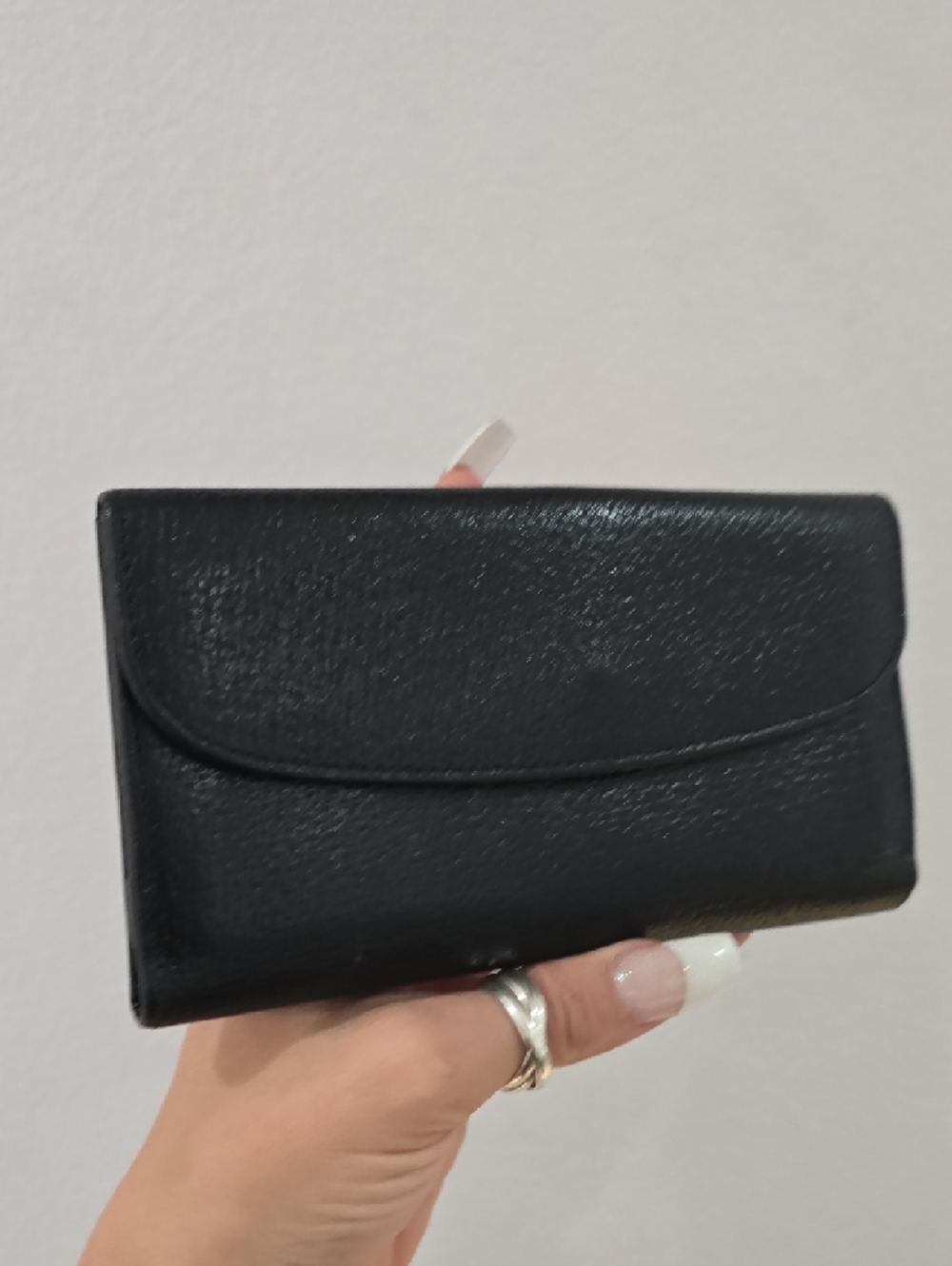 Gucci Black Leather Wallet with Silver Buckle Vintage NWOT - Picture 4 of 14